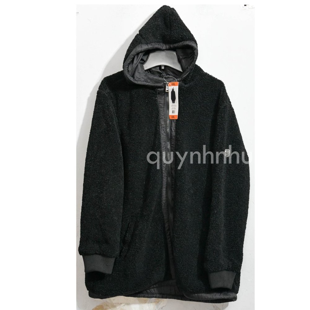 1 Madison Ladies' Fuzzy Jacketn in black - Picture 2 of 7